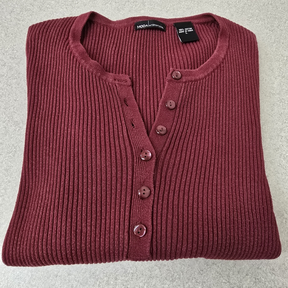 Moda International Ribbed Henley - Picture 5 of 5